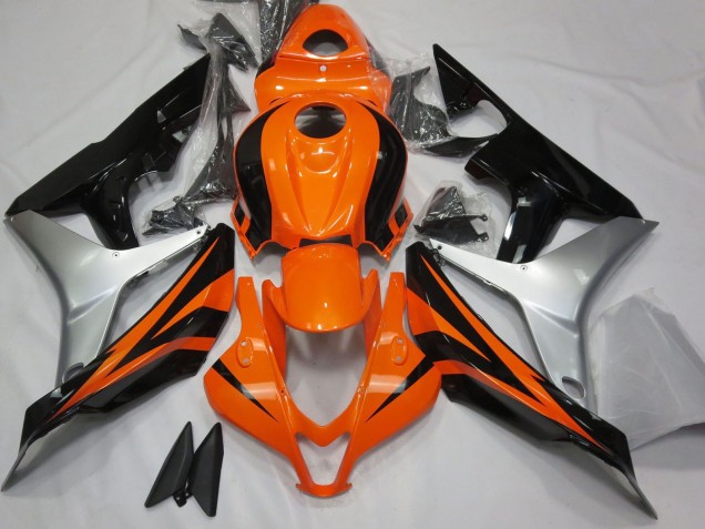 Carénages Moto Honda CBR600RR 2007-2008 - Argent Orange Noir Brillant OEM Style
