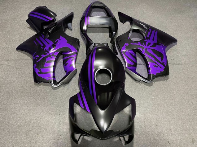 Carénages Moto Honda CBR600 F4i 2001-2003 - Violet Noir Mat Crâne