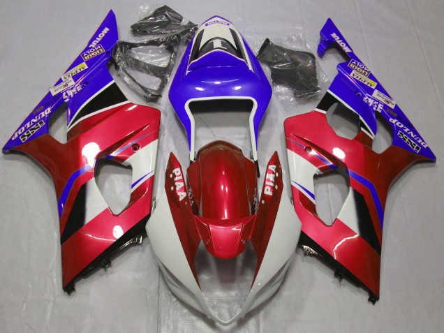 Carénages Moto Suzuki GSXR 1000 2003-2004 - Bonbon Rouge Blanc Bleu