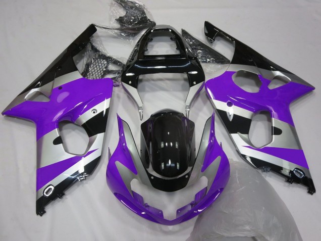 Carénages Moto Suzuki GSXR 1000 2000-2002 - Violet Argent Noir Brillant OEM Style