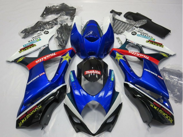 Carénage Moto Suzuki GSXR 1000 2007-2008 - Blanc Bleu Rouge Noir Rockstar