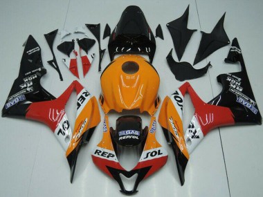 Kits Carénage Moto ABS Honda CBR600RR 2007-2008 - Orange Blanc Rouge Noir Brillant Repsol
