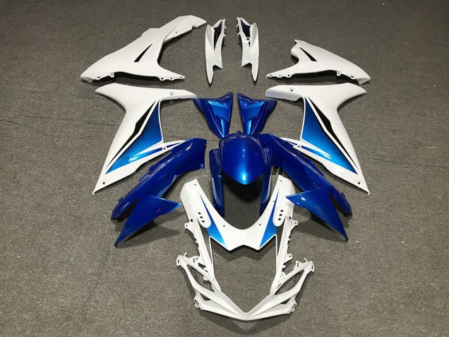 Carénages Moto Suzuki GSXR 600 / GSXR 750 2011-2024 - Bleu Blanc Personnalisé