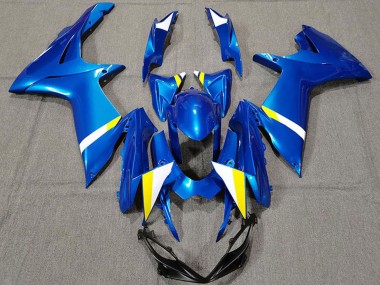 Carénages Moto Suzuki GSXR 600 / GSXR 750 2011-2024 - Bleu Blanc Jaune