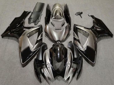 Carénages Moto Suzuki GSXR 600 / GSXR 750 2006-2007 - Argent Foncé Noir Brillant