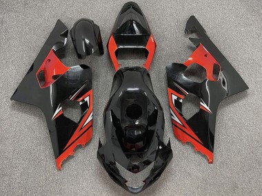 Carénages Moto Suzuki GSXR 600 / GSXR 750 2004-2005 - Noir Brillant Rouge