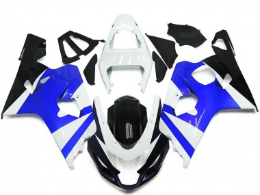 Kits Carénage Moto Suzuki GSXR 600 / GSXR 750 2004-2005 - Blanc Bleu Noir Brillant