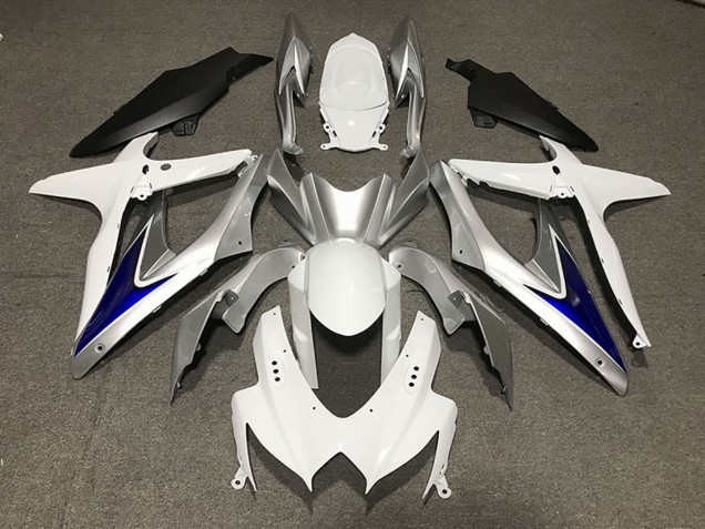 Carénages Moto Suzuki GSXR 600 / GSXR 750 2008-2010 - Blanc Argent Bleu Noir Mat