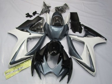 Carénages Moto Suzuki GSXR 600 / GSXR 750 2006-2007 - Blanc Gris Noir Brillant