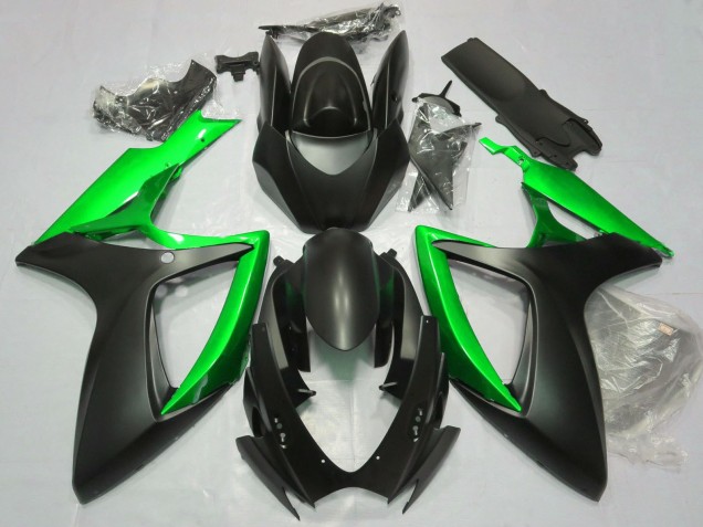 Carénages Moto Suzuki GSXR 600 / GSXR 750 2006-2007 - Noir Mat Vert
