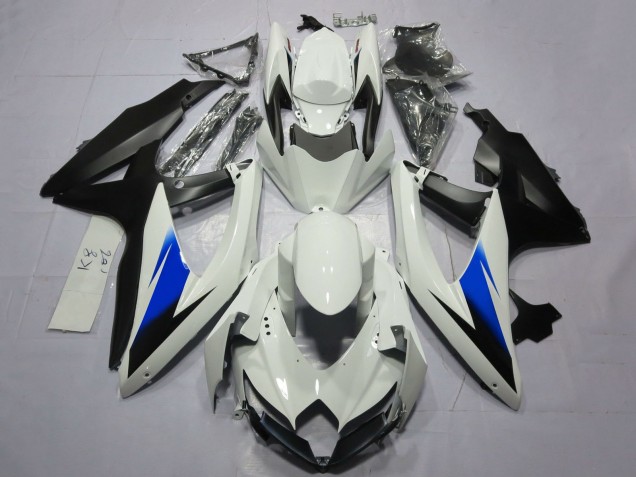 Carénages Moto Suzuki GSXR 600 / GSXR 750 2008-2010 - Blanc Bleu Noir Mat