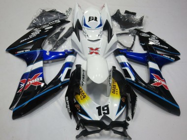 Carénages Moto Suzuki GSXR 600 / GSXR 750 2008-2010 - Blanc Bleu Noir Jaune Rouge X Dark Dog 19