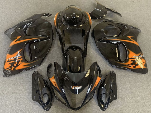 Carénages Moto Suzuki GSXR 1300 2008-2020 - Noir Brillant Orange