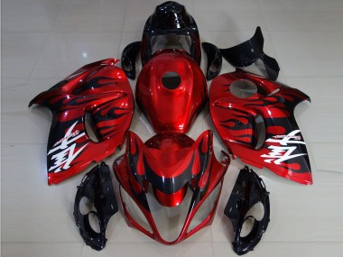 Carénages Moto Suzuki GSXR 1300 2008-2020 - Rouge Noir Flamme