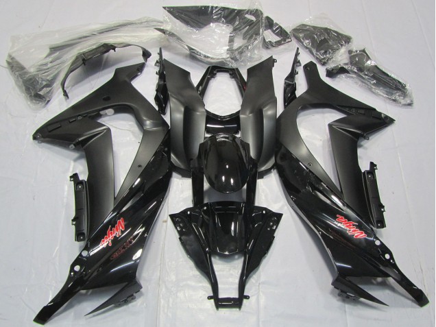 Carénages Moto Kawasaki ZX10R 2011-2015 - Noir Brillant Noir Mat Rouge Décalque