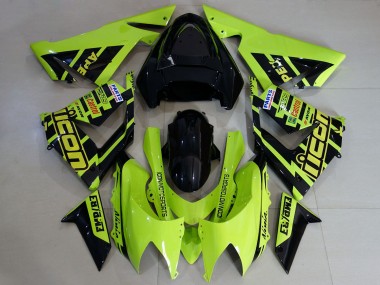 Carénages Moto Kawasaki ZX10R 2004-2005 - Personnalisé Haute Visibilité Jaune