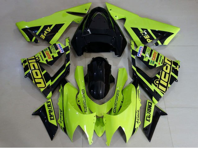 Carénages Moto Kawasaki ZX10R 2004-2005 - Personnalisé Haute Visibilité Jaune