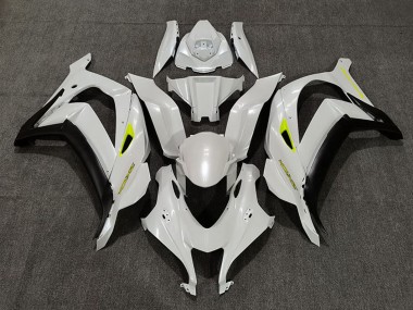 Carénages Moto Kawasaki ZX10R 2016-2020 - Blanc Jaune Perle Noir Mat