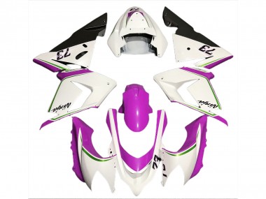 Carénages Moto Kawasaki ZX10R 2004-2005 - Blanc Brillant Rose