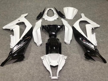 Carénages Moto Kawasaki ZX10R 2011-2015 - Blanc Noir Brillant