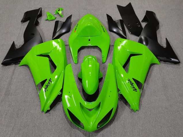 Carénages Moto Kawasaki ZX10R 2006-2007 - Vert Noir Mat