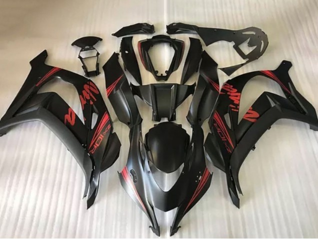 Carénages Moto Kawasaki ZX10R 2016-2020 - Noir Mat Rouge Ninja