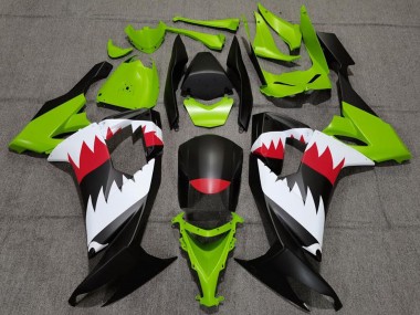 Carénages Moto Kawasaki ZX10R 2008-2010 - Vert Noir Mat Rouge Blanc Requin
