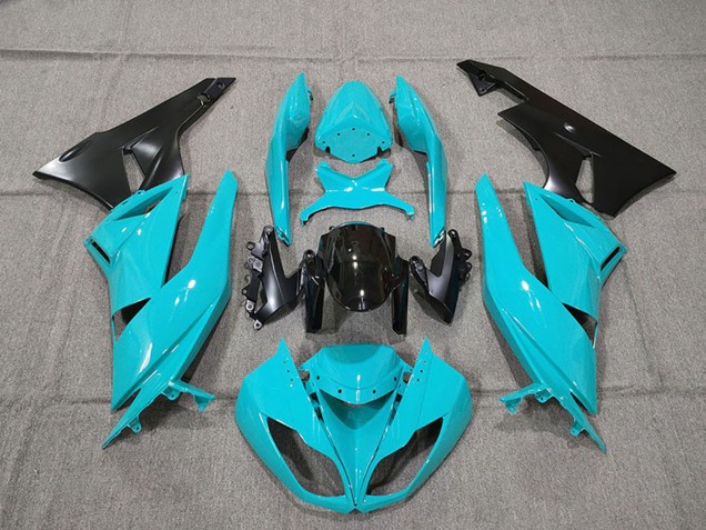 Kits Carénage Moto Kawasaki ZX6R 2009-2012 - Bleu Noir Brillant