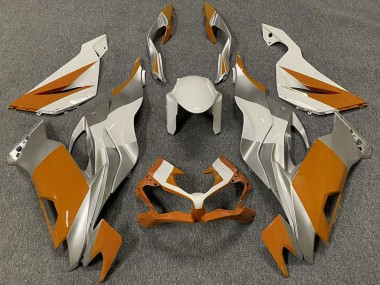 Carénages Moto Kawasaki ZX6R 2019-2022 - Blanc Argent Orange