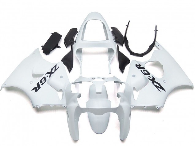 Carénages Moto Kawasaki ZX6R 2000-2002 - Blanc Brillant
