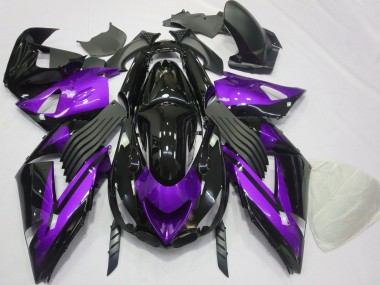 Carénages Moto Kawasaki ZX14R 2006-2011 - Violet Noir Brillant