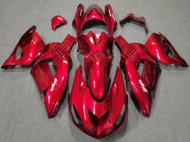 Carénages Moto Kawasaki ZX14R 2006-2011 - Rouge Blanc Ninja