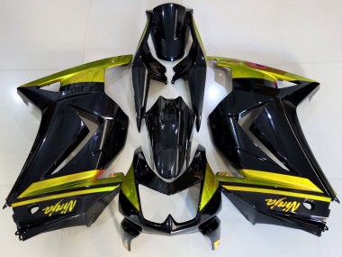 Carénages Moto Kawasaki Ninja 250 2008-2012 - Noir Brillant Jaune