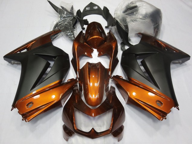 Carénages Moto Kawasaki Ninja 250 2008-2012 - Orange Noir Mat