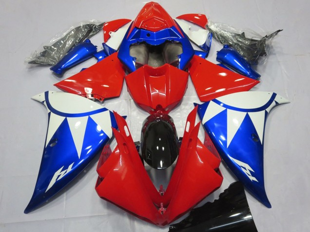 Carénages Moto Yamaha R1 2012-2014 - Blanc Rouge Bleu Noir