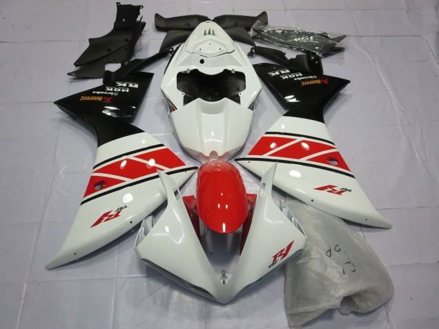 Carénages Moto Yamaha R1 2012-2014 - Blanc Rouge Noir