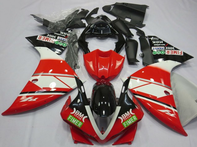 Carénages Moto Yamaha R1 2012-2014 - Rouge Blanc Noir Fimer