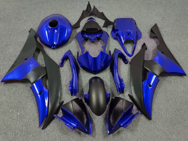 Carénage Moto Yamaha R6 2008-2016 - Bleu Noir Mat