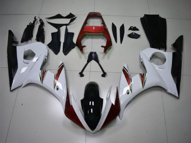 Carénages Moto Yamaha R6 2003-2004 - Blanc Rouge Noir Brillant