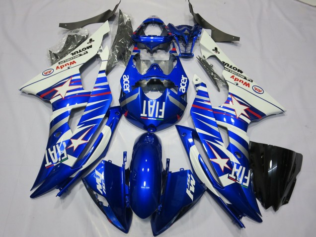 Carénages Moto Yamaha R6 2008-2016 - Blanc Bleu Fiat Acer Motul Michelin