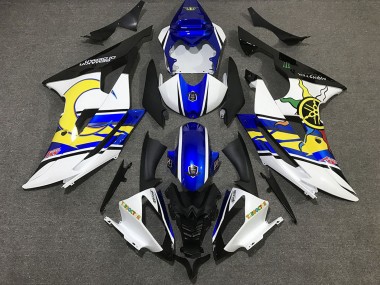 Carénage Moto Yamaha R6 2008-2016 - Blanc Bleu Noir Jaune