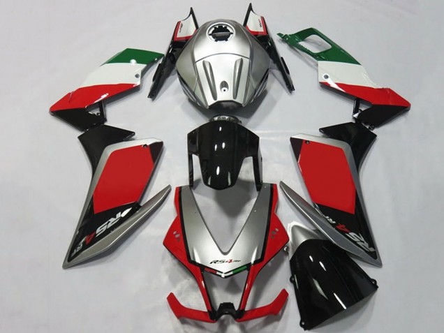 Carénages Moto Aprilia RS4 125 2012-2018 - Argent Rouge Noir Brillant