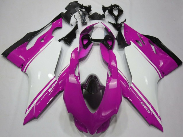 Carénages Moto Ducati 1199 2011-2014 - Rose Blanc Noir