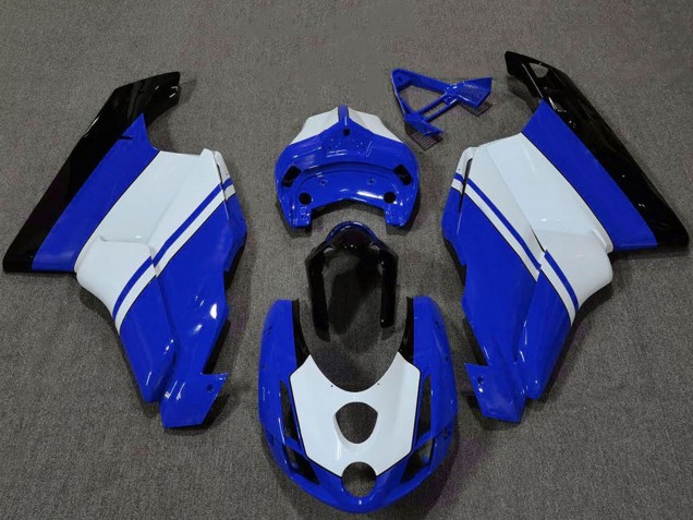 Carénages Moto Ducati 749 999 2003-2004 - Blanc Bleu Noir Brillant