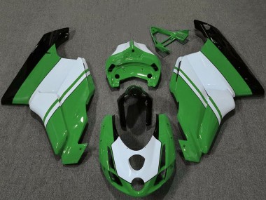 Carénages Moto Ducati 749 999 2003-2004 - Blanc Vert Noir Brillant