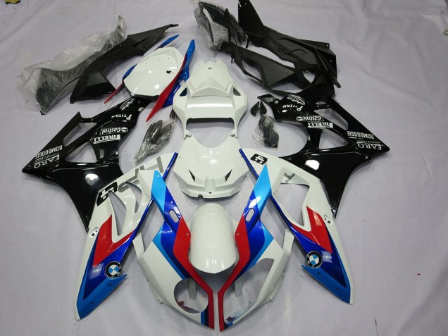 Kit Carénages Moto BMW S1000RR 2009-2014 - Blanc Rouge Bleu Noir Brillant