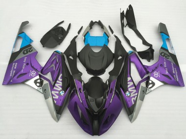 Carénages Moto BMW S1000RR 2017-2018 - Argent Violet Bleu Noir Mat