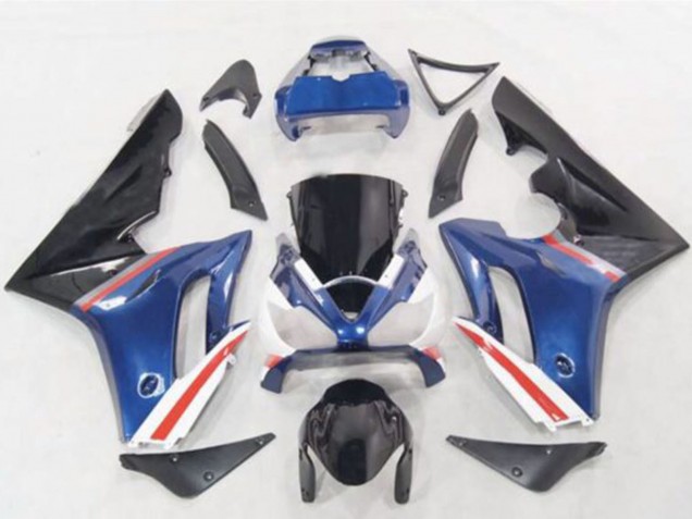 Carénages Moto Triumph Daytona 675 2006-2008 - Bleu Blanc Rouge Noir Brillant