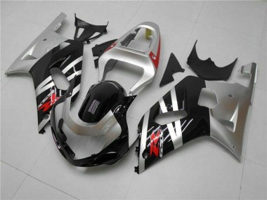 Carénages Moto Suzuki GSXR 600/750 2001-2003 - Argent Noir Brillant Rouge