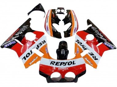 Carénages Moto Honda CBR400RR NC23 1987-1989 - Orange Blanc Rouge Noir Brillant Repsol HRC